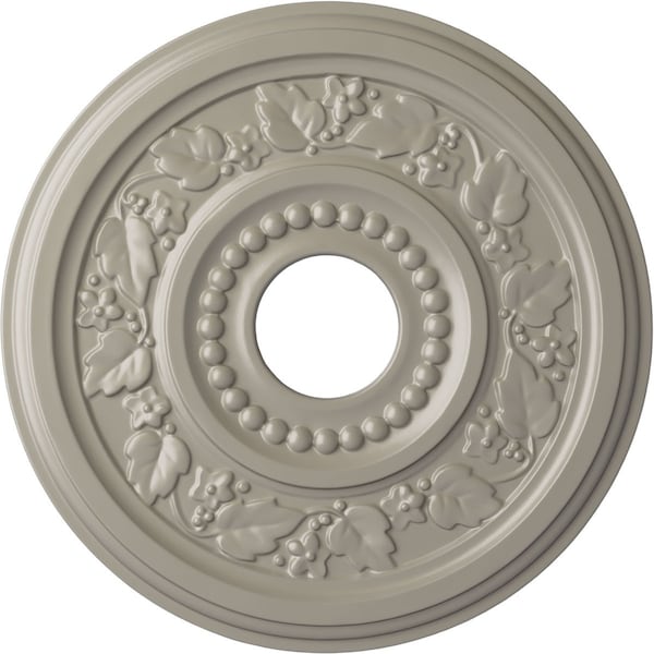 Ekena Millwork Genevieve Ceiling Medallion (Fits Canopies up to 3 1/2"), 16 1/8"OD x 3 1/2"ID x 7/8"P, Pearl White CM16GNPWS - main
